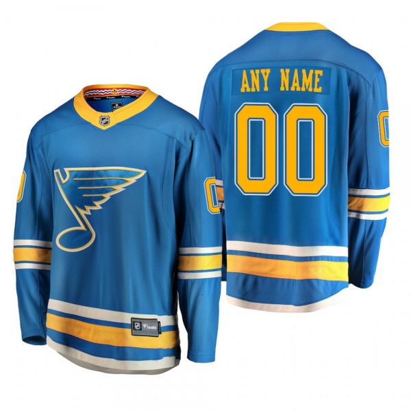 Men's St. Louis Blues Custom #00 2018-19 Alternate Reasonable Breakaway Jersey - Blue