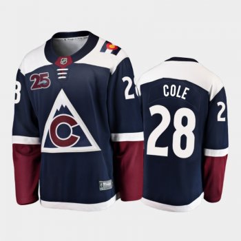 Men Colorado Avalanche Ian Cole #28 25th Anniversary Navy 2020-21 Alternate Jersey