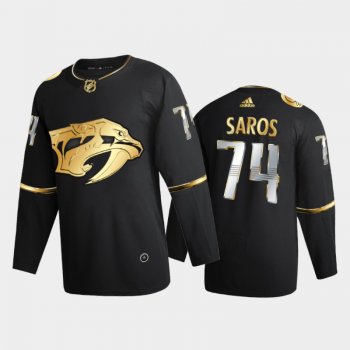 Nashville Predators Juuse Saros #74 2020-21 Golden Edition Black Limited Authentic Jersey