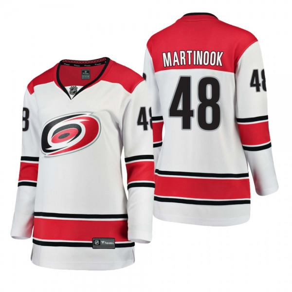 Women's Jordan Martinook Carolina Hurricanes Away White Breakaway Player Cheap Jersey