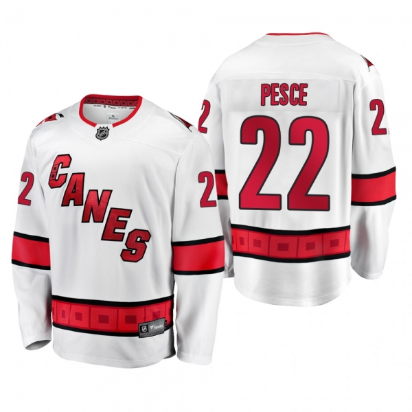 Carolina Hurricanes Brett Pesce #22 Away White 2019-20 Breakaway Player Jersey