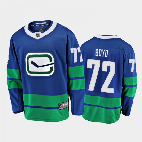 Men's Vancouver Canucks Travis Boyd #72 Alternate Blue 2021 Jersey