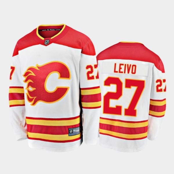 Calgary Flames Josh Leivo #27 Away White 2020-21 Breakaway Player Jersey