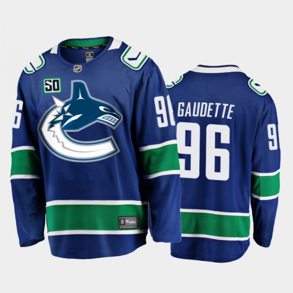 Vancouver Canucks Adam Gaudette #96 Home Blue 2020-21 Breakaway Player Jersey