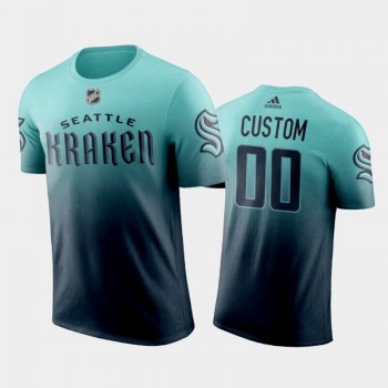 Men's Seattle Kraken Custom #00 Wordmark 2021-22 Blue 32nd Club T-Shirt