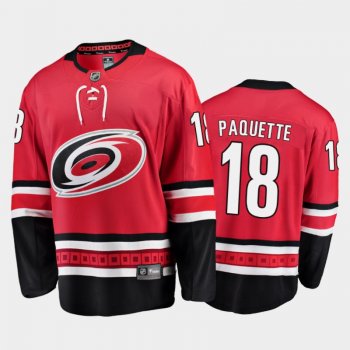 Men's Carolina Hurricanes Cedric Paquette #18 Home Red 2021 Breakaway Jersey