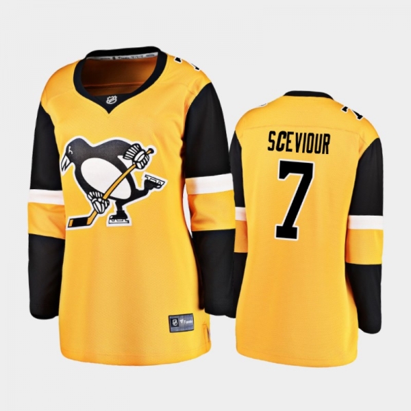 Women's 2020-21 Pittsburgh Penguins Colton Sceviour #7 Alternate Breakaway Player Jersey - Gold