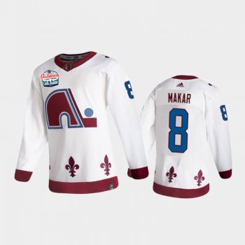 Men's Colorado Avalanche Cale Makar #8 2021 Lake Tahoe White Authentic Patch Jersey