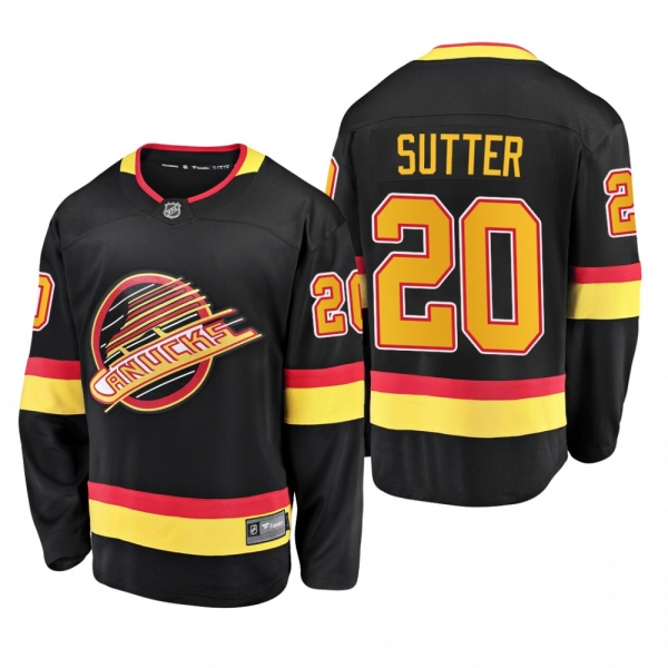 Brandon Sutter #20 Canucks 90's Flying Skate 50th Anniversary Black Premier Breakaway Player Jersey