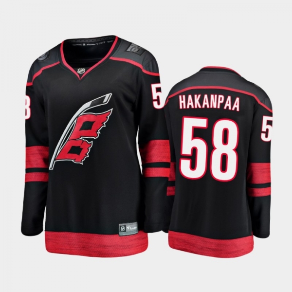 Women's 2021 Carolina Hurricanes Jani Hakanpaa #58 Alternate Jersey - Black