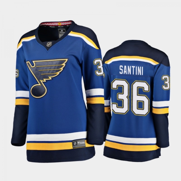 Women's 2021 St. Louis Blues Steven Santini #36 Home Jersey - Blue