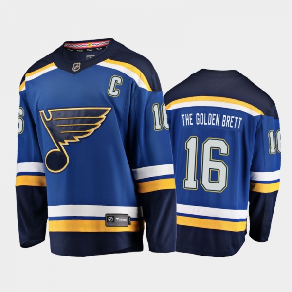 Men's St. Louis Blues Brett Hull #16 Home Retired Player Nikename Blue Jersey