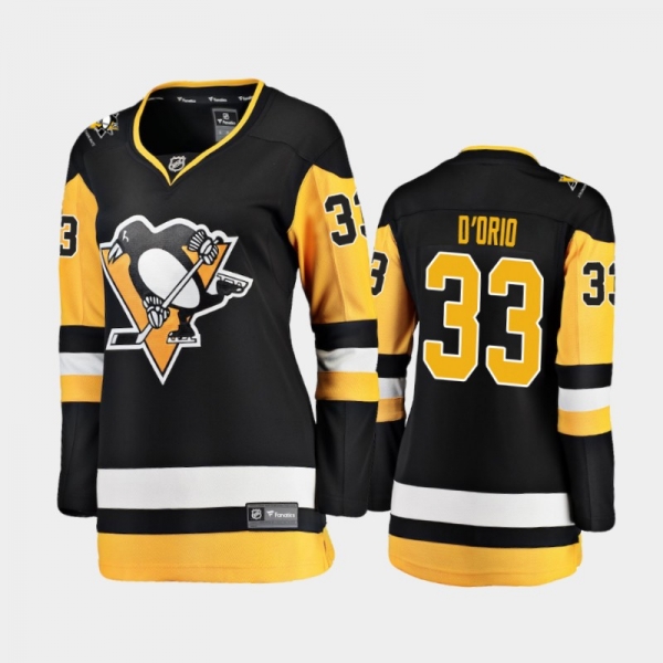 Women's 2021 Pittsburgh Penguins Alex D'Orio #33 Home Jersey - Black