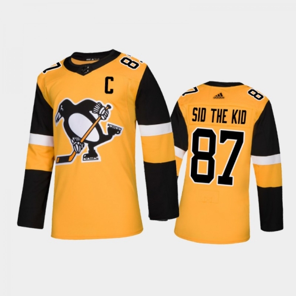 Pittsburgh Penguins Sidney Crosby #87 Nickname Gold Alternate Authentic Sid the Kid Jersey