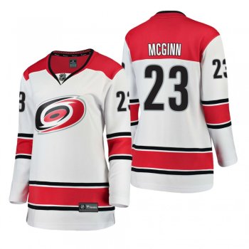 Women's Brock McGinn Carolina Hurricanes Away White Breakaway Player Cheap Jersey