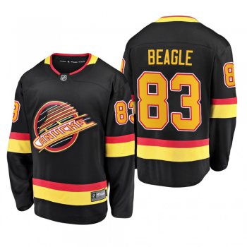 Jay Beagle #83 Canucks 90's Flying Skate 50th Anniversary Black Premier Breakaway Player Jersey