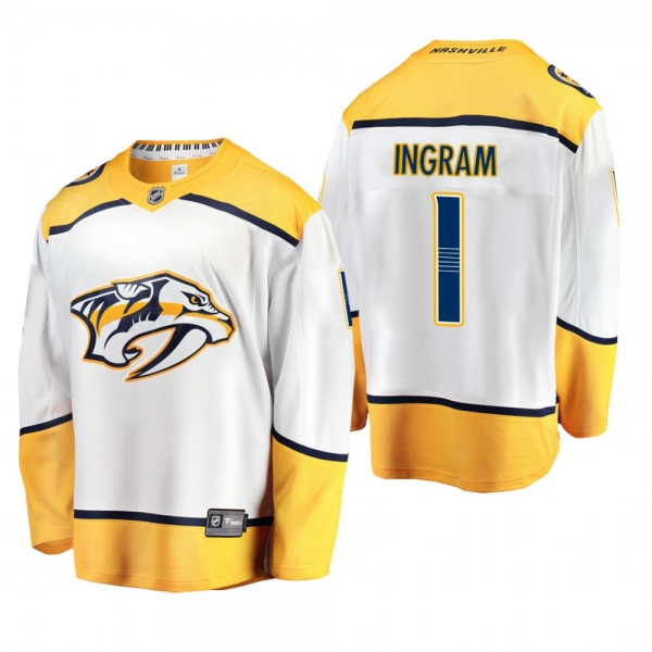 Nashville Predators Connor Ingram #1 Breakaway Player Away White Jersey