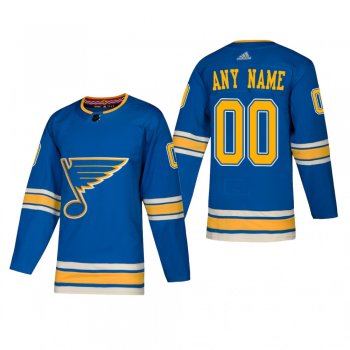 Men's St. Louis Blues Custom #00 2018-19 Alternate Reasonable Authentic Jersey - Blue