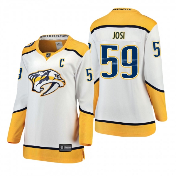 Women's Roman Josi #59 Nashville Predators Away Breakaway Player White Bargain Jersey