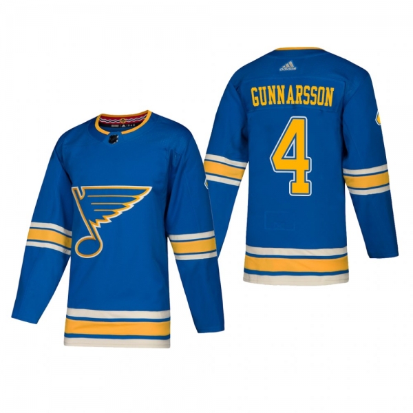 Men's St. Louis Blues Carl Gunnarsson #4 2018-19 Alternate Reasonable Authentic Jersey - Blue