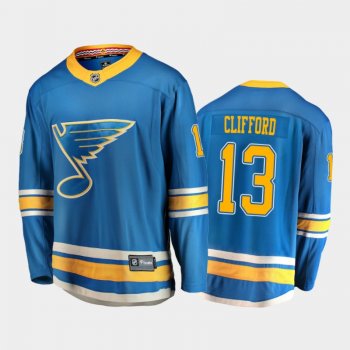 St. Louis Blues Kyle Clifford #13 Alternate Blue 2020-21 Breakaway Player Jersey