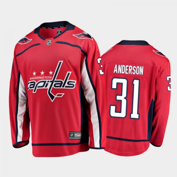 Men's Washington Capitals Craig Anderson #31 Home Red 2020-21 Breakaway Player Jersey