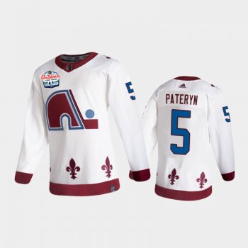 Men's Colorado Avalanche Greg Pateryn #5 2021 Lake Tahoe White Authentic Patch Jersey