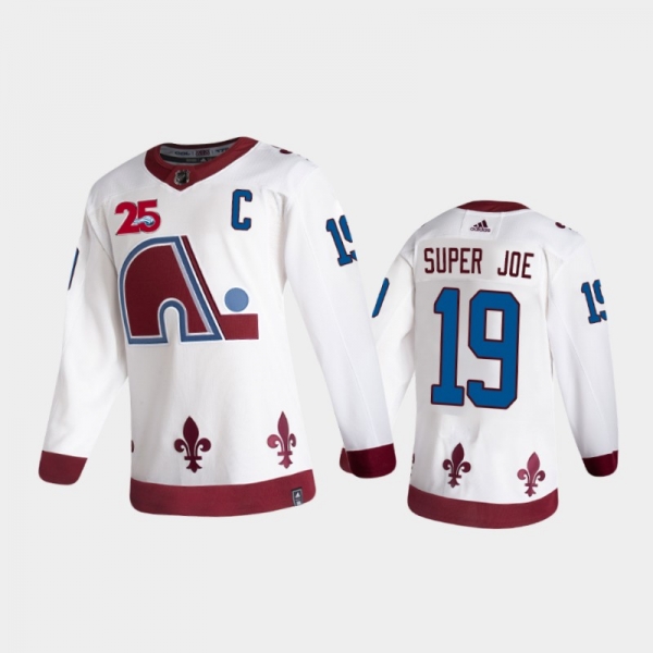 Men's Colorado Avalanche Joe Sakic #19 Special Edition Authentic Retired Player Nikename White Jersey