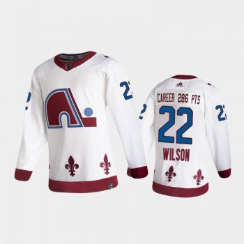 Men's Colorado Avalanche Colin Wilson #22 Career 286 PTS Reverse Retro Retired White Jersey