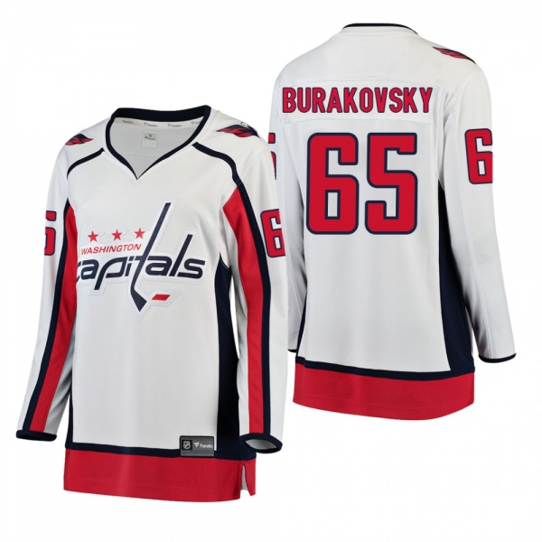 Women's Andre Burakovsky #65 Washington Capitals Away Breakaway Player White Bargain Jersey