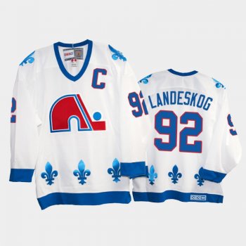 Gabriel Landeskog #92 Quebec Nordiques Heritage Vintage White Replica Jersey