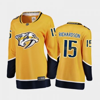 Women's 2020-21 Nashville Predators Brad Richardson #15 Home Breakaway Player Jersey - Yellow