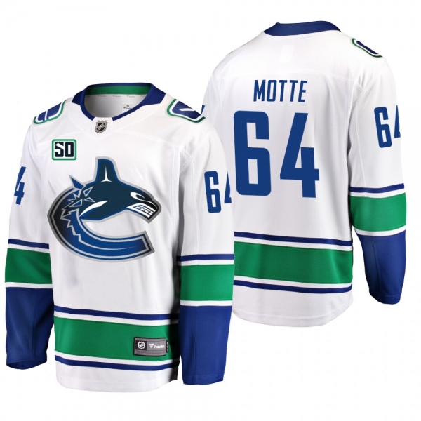 Canucks Tyler Motte #64 50th Anniversary Away Jersey - White