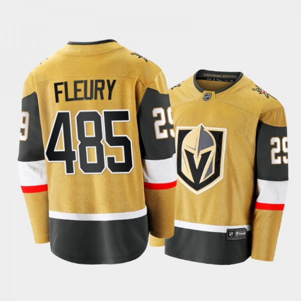 Men Vegas Golden Knights Marc-Andre Fleury #29 485th Career Win Gold Honorable Jersey