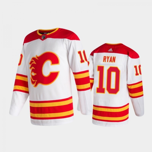 Calgary Flames Derek Ryan #10 Away White 2020-21 Authentic Pro Jersey