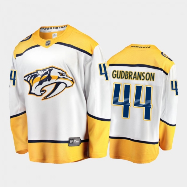 Men's Nashville Predators Erik Gudbranson #44 Away White 2021 Jersey