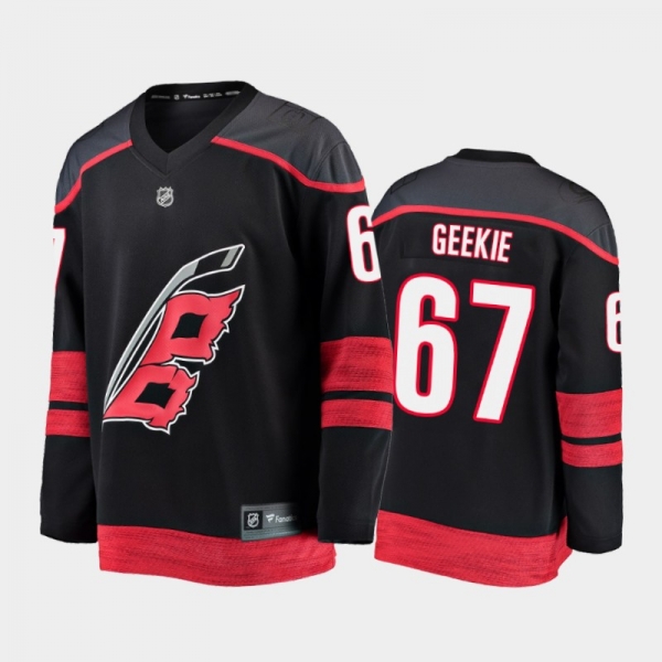 Men's Carolina Hurricanes Morgan Geekie #67 Alternate Black 2020-21 Breakaway Player Jersey