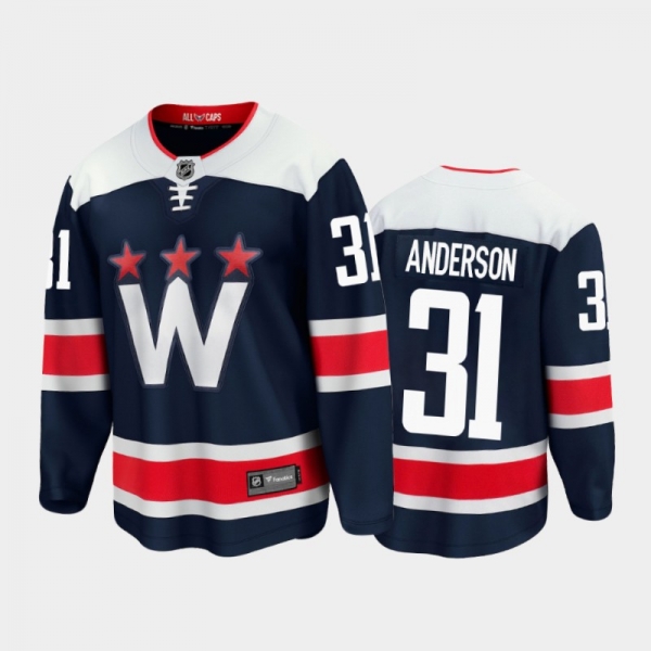 Men's Washington Capitals Craig Anderson #31 Alternate Navy 2020-21 Premier Player Jersey