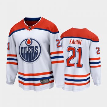 Men's Edmonton Oilers Dominik Kahun #21 Special Edition White 2021 Jersey