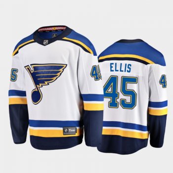 Men St. Louis Blues Colten Ellis #45 Away White 2020-21 Breakaway Player Jersey