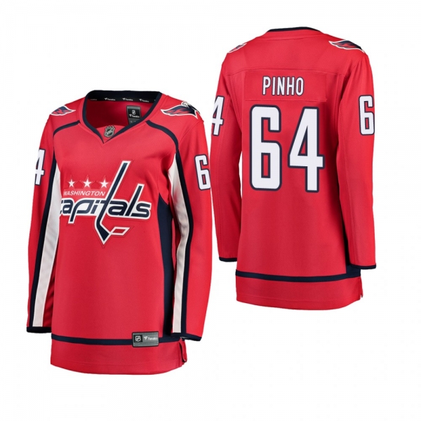 Women's Brian Pinho #64 Washington Capitals Home Breakaway Player Red Bargain Jersey