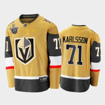 Men Vegas Golden Knights William Karlsson #71 2021 Stanley Cup Playoffs Gold First Jersey