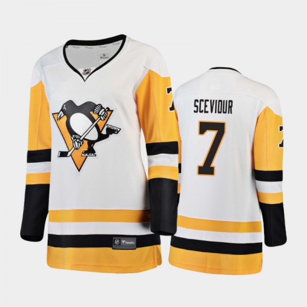 Women's 2020-21 Pittsburgh Penguins Colton Sceviour #7 Away Breakaway Player Jersey - White