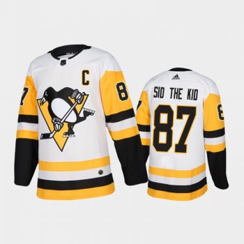 Pittsburgh Penguins Sidney Crosby #87 Nickname White Away Authentic Sid the Kid Jersey