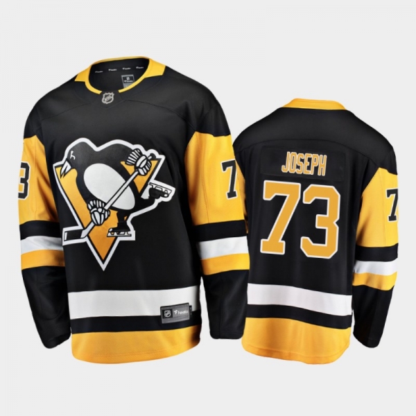 Men's Pittsburgh Penguins Pierre-Olivier Joseph #73 Home Black 2020-21 Breakaway Player Jersey