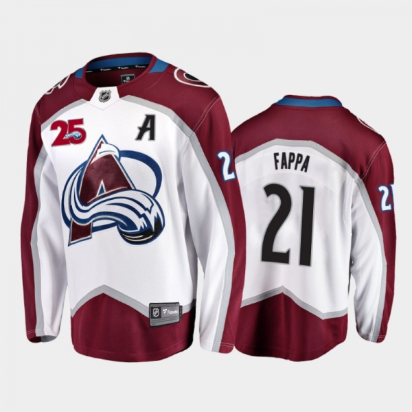 Men's Colorado Avalanche Peter Forsberg #21 Away Retired Player Nikename White Jersey