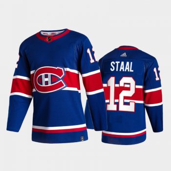 Men's Montreal Canadiens Eric Staal #12 2021 Reverse Retro Blue Special Edition Jersey