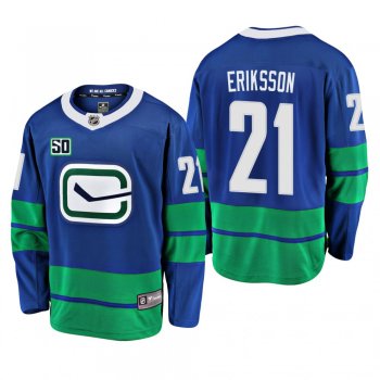 Canucks Loui Eriksson #21 50th Anniversary Alternate Jersey - Blue