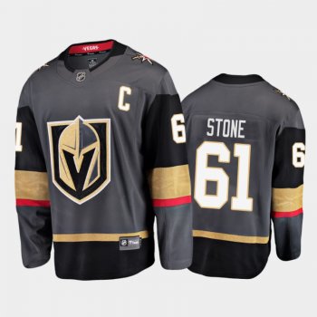 Men Vegas Golden Knights Mark Stone #61 Home Black 2021 Captain Jersey