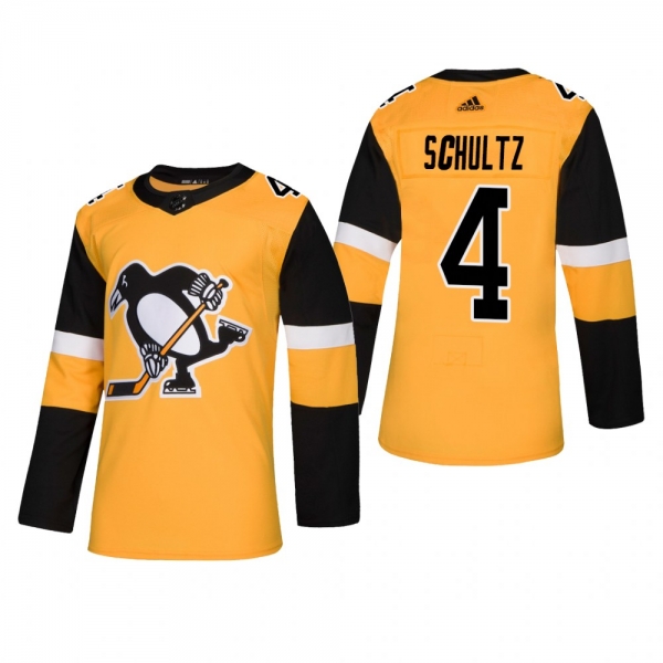 Men's Pittsburgh Penguins Justin Schultz #4 2019 Alternate Reasonable Authentic Jersey - Gold